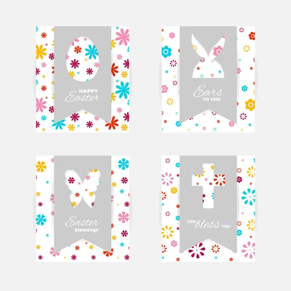 Étiquettes et cartes cadeaux de Pâques — Image vectorielle