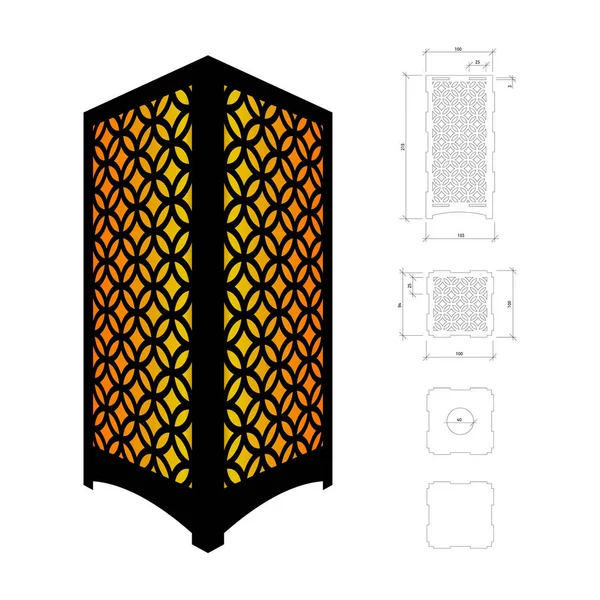 Plantilla recortada para lámpara — Vector de stock