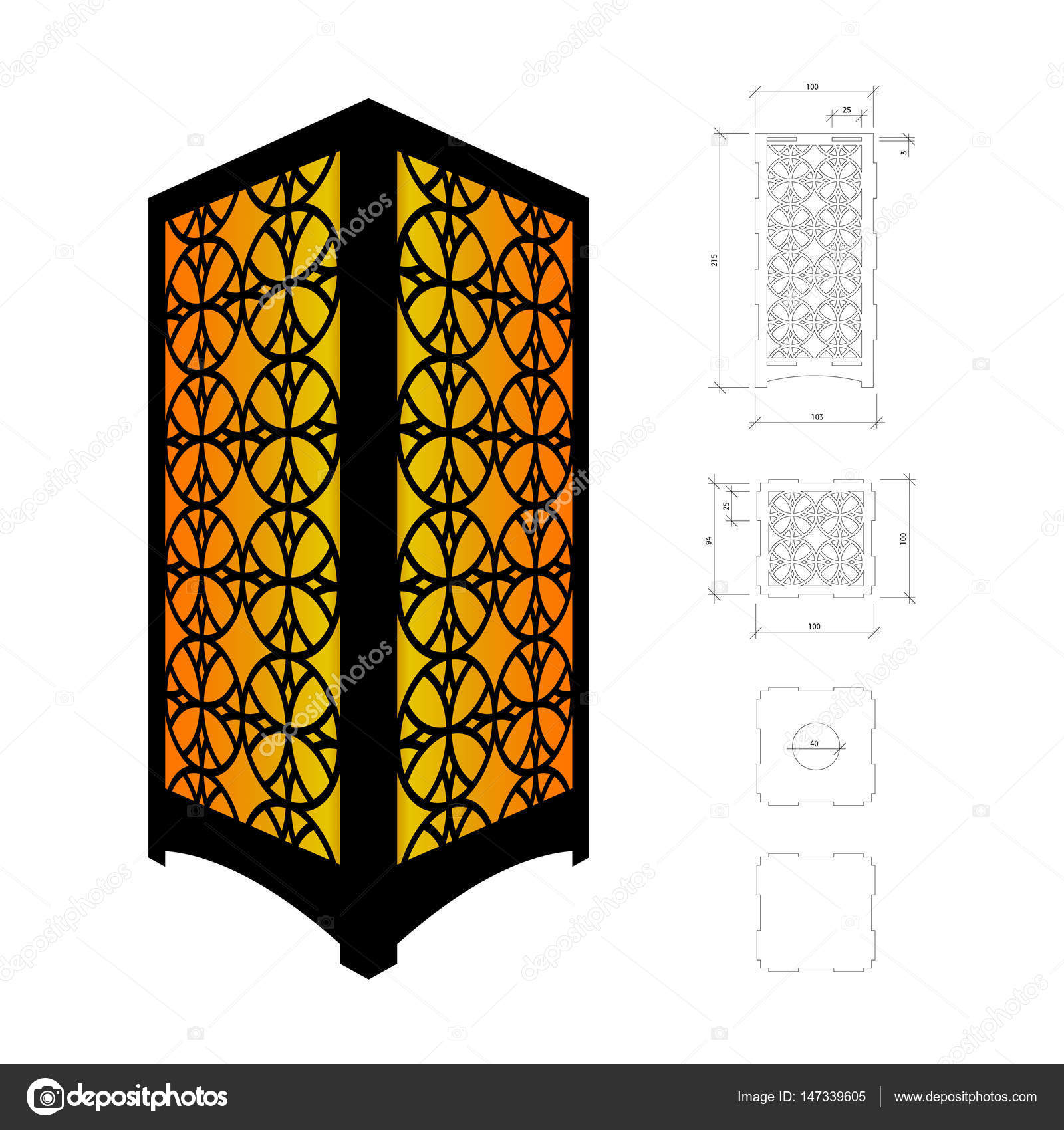 Cut out template for lamp Stock Vector Image by ©midonova.tamara 147339605