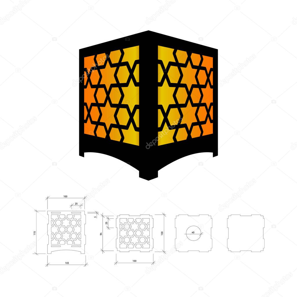 Cut out template for lamp