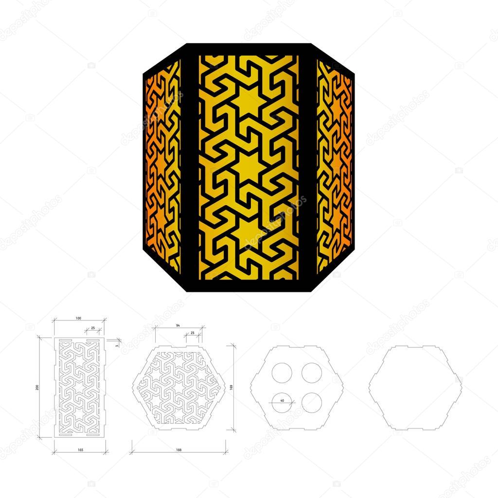  Cut out template for lamp