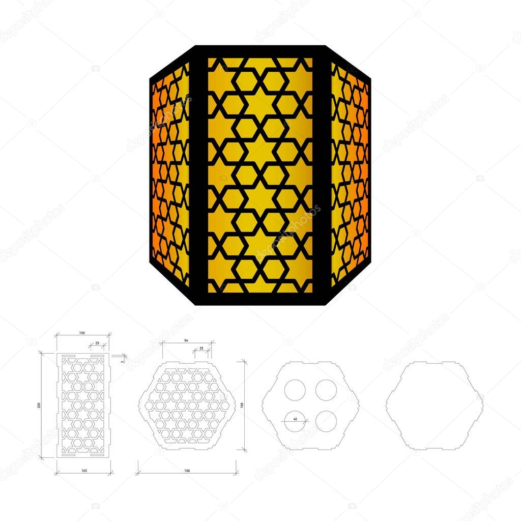  Cut out template for lamp