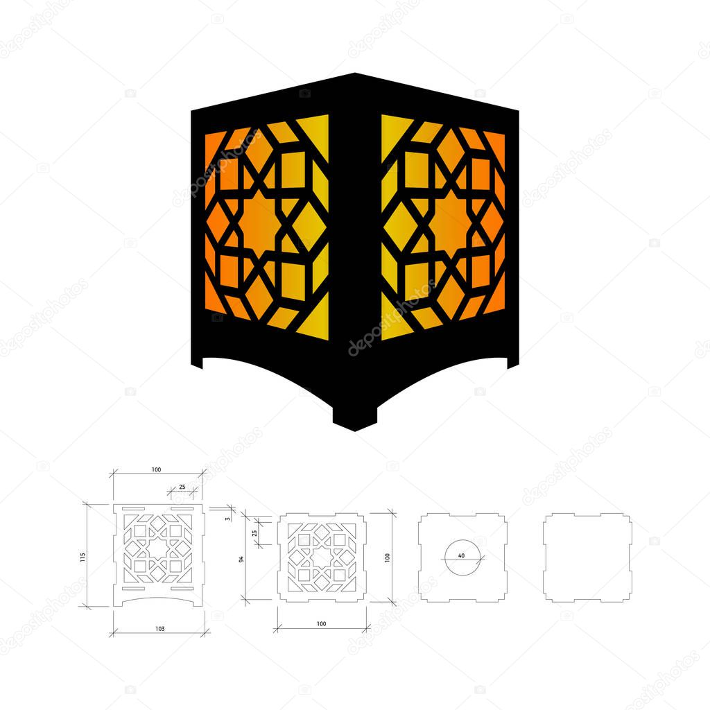  Cut out template for lamp