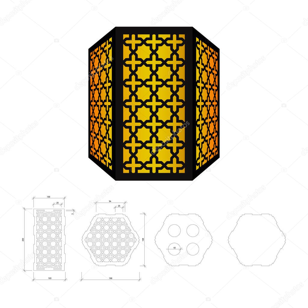  Cut out template for lamp