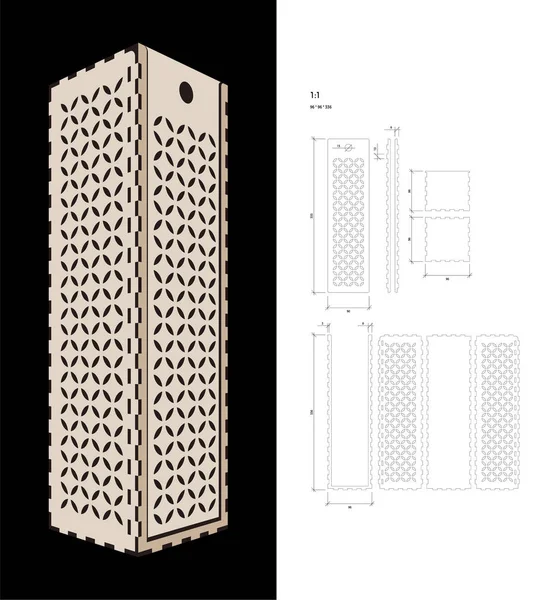 Wyciąć szablon dla win Box — Wektor stockowy