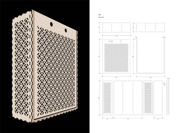 Wyciąć szablon dla win Box — Wektor stockowy