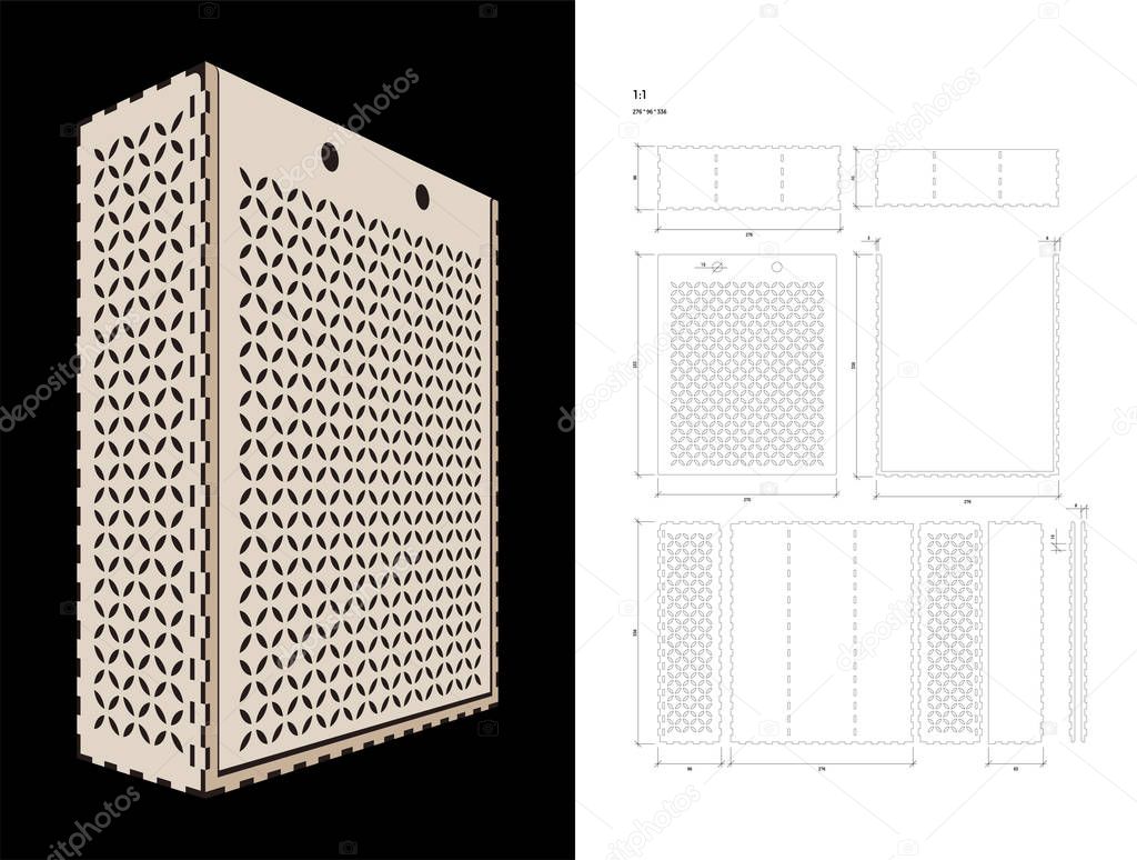 Cut out template for Wine Box 