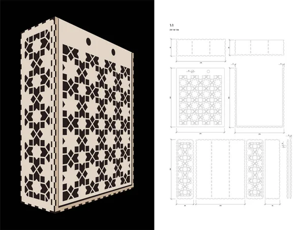 Wyciąć szablon dla win Box — Wektor stockowy