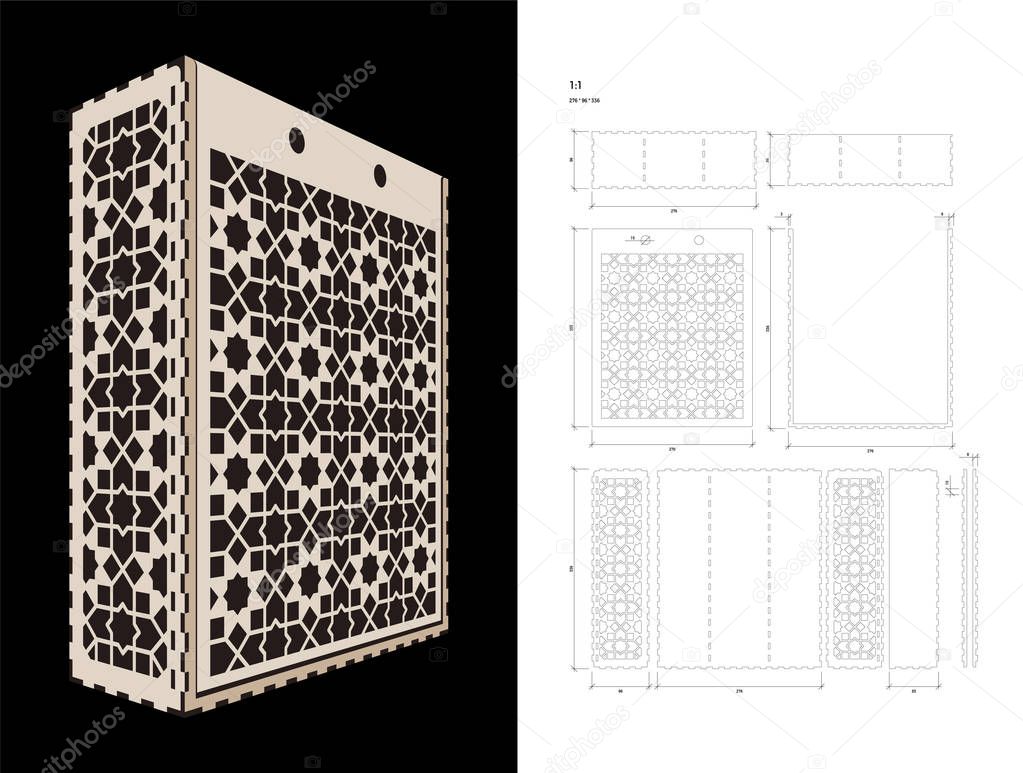 Cut out template for Wine Box 