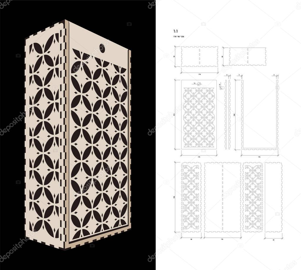 Cut out template for Wine Box 