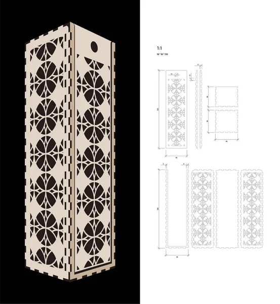 Wyciąć szablon dla win Box — Wektor stockowy