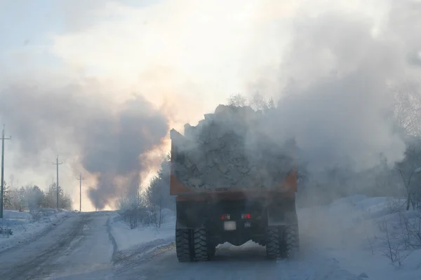 mine-truck on winter road