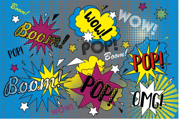 Pop sanat mavi ve gri arka plan