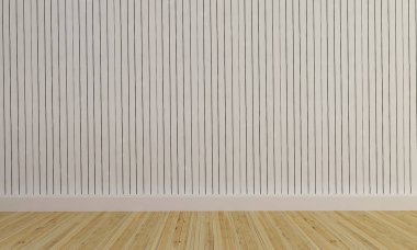 Beyaz duvar dikey şeritler-3d render ile