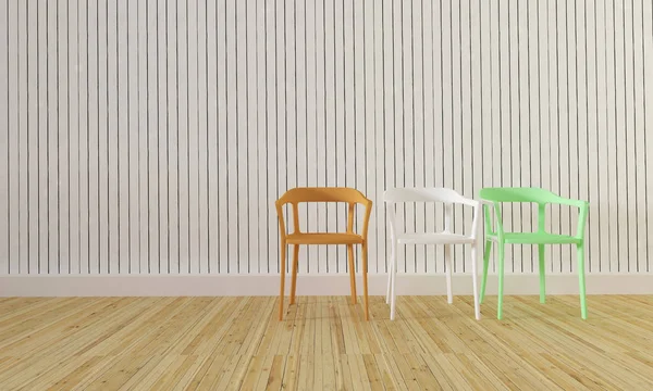 Çatı ve basit salon iç ile uzay-3d render kopyalama