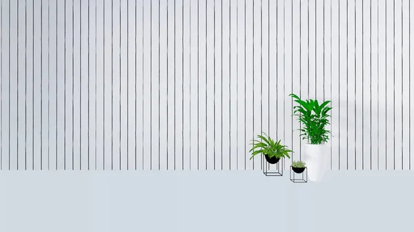 eski duvar dekorasyonu ile yeşil bitki vazo-3D render