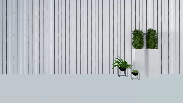 eski duvar dekorasyonu ile yeşil bitki vazo-3D render