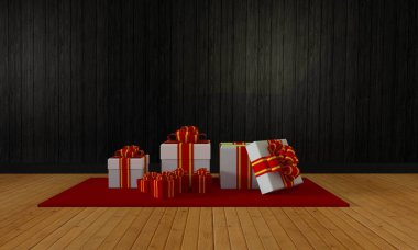 Hediye kutusu Festivali-3d render ve kutlama