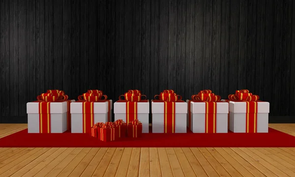 Hediye kutusu Festivali-3d render ve kutlama