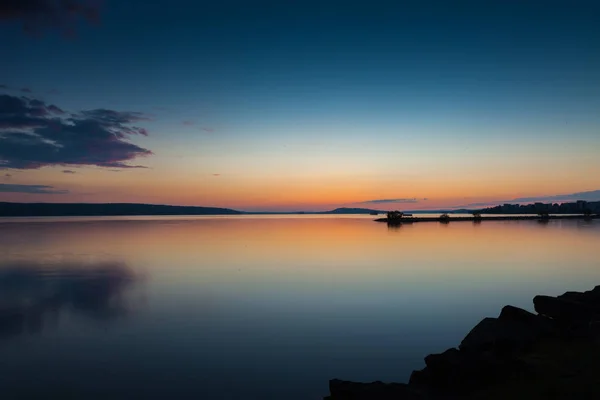 Beau coucher de soleil à Lahti, Finlande — Photo