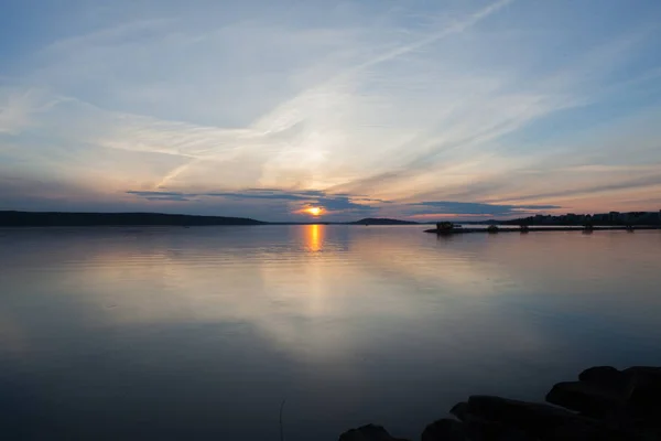 Wunderschöner Sonnenuntergang in lahti, Finnland — Stockfoto