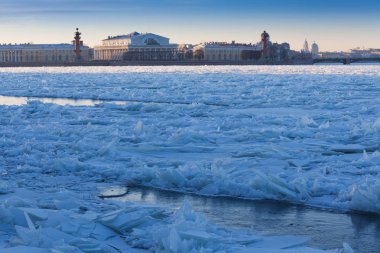 Saint Petersburg, Rusya. Neva Nehri. Kış.