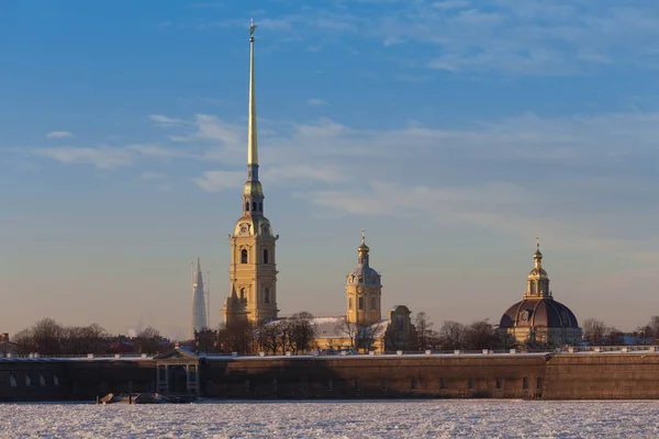 Saint Petersburg Rusko Řeka Něva Zimní Royalty Free Stock Obrázky