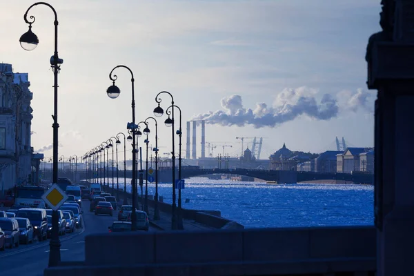 Saint Petersburg Rusko Řeka Něva Zimní Stock Snímky