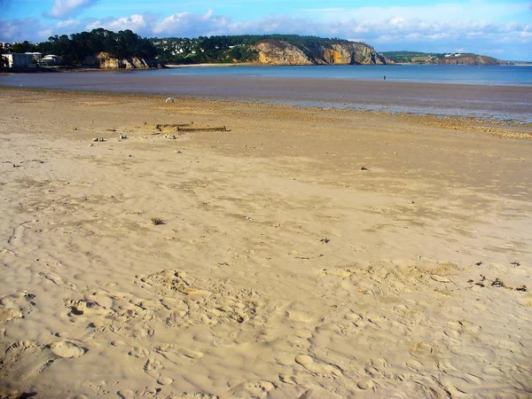 Praia de areia na Bretanha — Fotografia de Stock