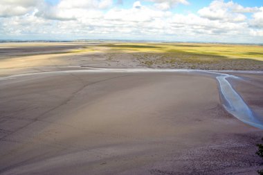 düşük tide Mont Saint Michel, Normandiya