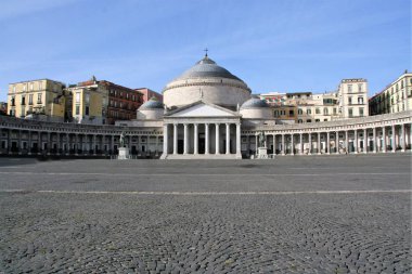 Piazza Plebiscito, Basilica di San Francesco di Paola, Napoli, İtalya