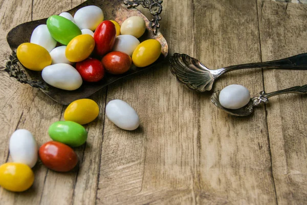 Assorted Confetti Candies Almond Sugar Different Tastes — Stock Photo, Image