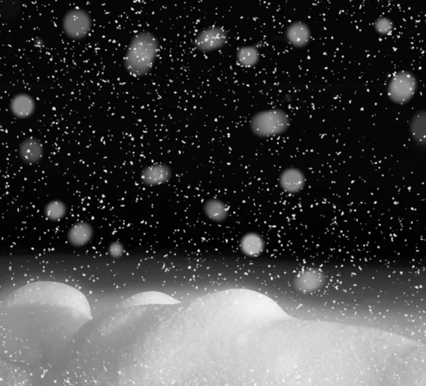 Snowdrift sur fond noir — Photo