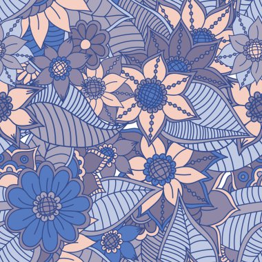 Zentangle soyut çiçek. Doodle çiçek. Vektör çizim