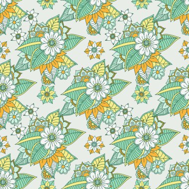 Zentangle soyut çiçek. Doodle çiçek. Vektör çizim