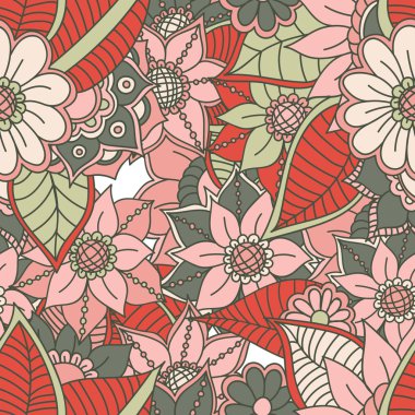 Zentangle soyut çiçek. Doodle çiçek. Vektör çizim