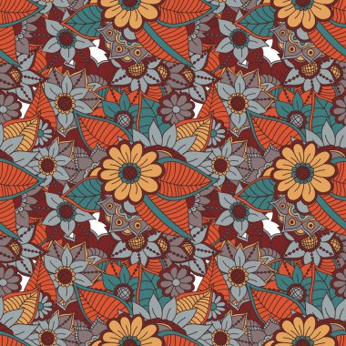 Zentangle soyut çiçek. Doodle çiçek. Vektör çizim