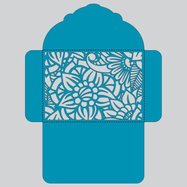 g davet şablonu. Davetiye Zarfı lazer kesme çiçeklerle düğün. Dantel kapı pas geçiyor. Vektör lazer kesim