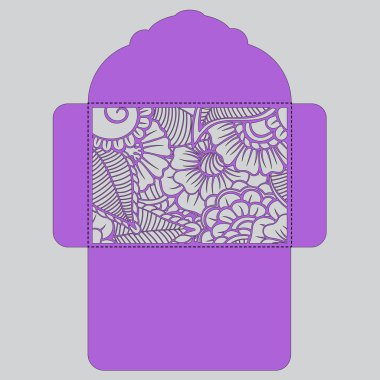 g davet şablonu. Davetiye Zarfı lazer kesme çiçeklerle düğün. Dantel kapı pas geçiyor. Vektör lazer kesim