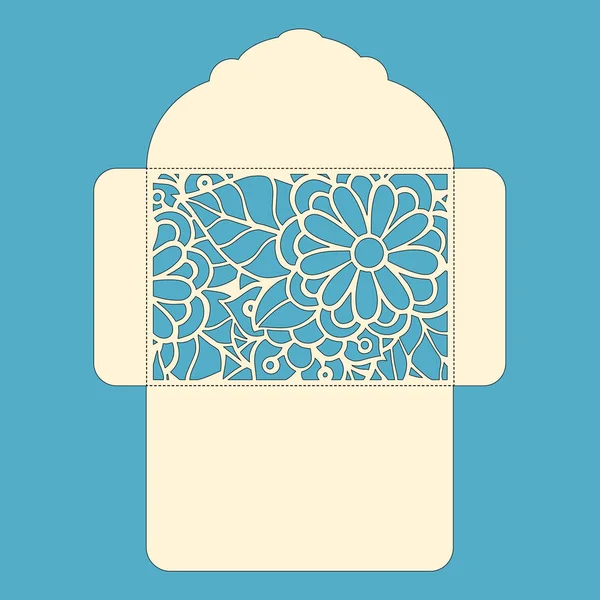 g davet şablonu. Davetiye Zarfı lazer kesme çiçeklerle düğün. Dantel kapı pas geçiyor. Vektör lazer kesim