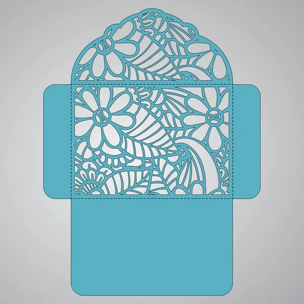 g davet şablonu. Davetiye Zarfı lazer kesme çiçeklerle düğün. Dantel kapı pas geçiyor. Vektör lazer kesim