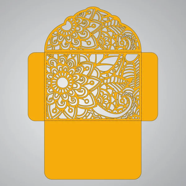 g davet şablonu. Davetiye Zarfı lazer kesme çiçeklerle düğün. Dantel kapı pas geçiyor. Vektör lazer kesim