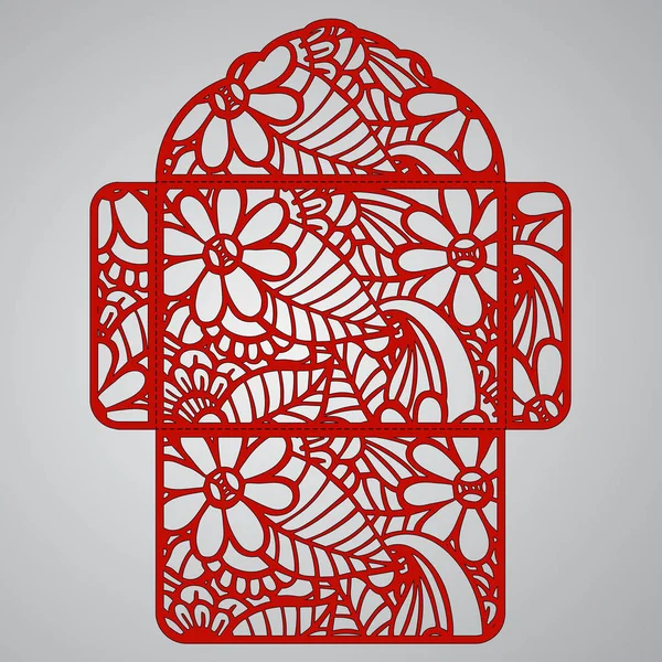 g davet şablonu. Davetiye Zarfı lazer kesme çiçeklerle düğün. Dantel kapı pas geçiyor. Vektör lazer kesim