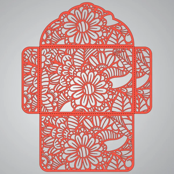 g davet şablonu. Davetiye Zarfı lazer kesme çiçeklerle düğün. Dantel kapı pas geçiyor. Vektör lazer kesim