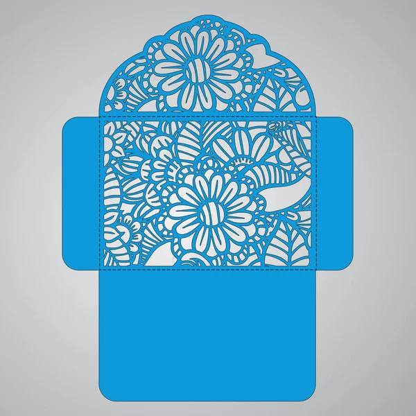 g davet şablonu. Davetiye Zarfı lazer kesme çiçeklerle düğün. Dantel kapı pas geçiyor. Vektör lazer kesim