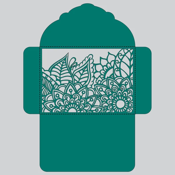 g davet şablonu. Davetiye Zarfı lazer kesme çiçeklerle düğün. Dantel kapı pas geçiyor. Vektör lazer kesim