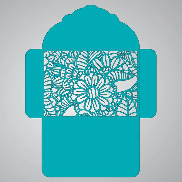 g davet şablonu. Davetiye Zarfı lazer kesme çiçeklerle düğün. Dantel kapı pas geçiyor. Vektör lazer kesim