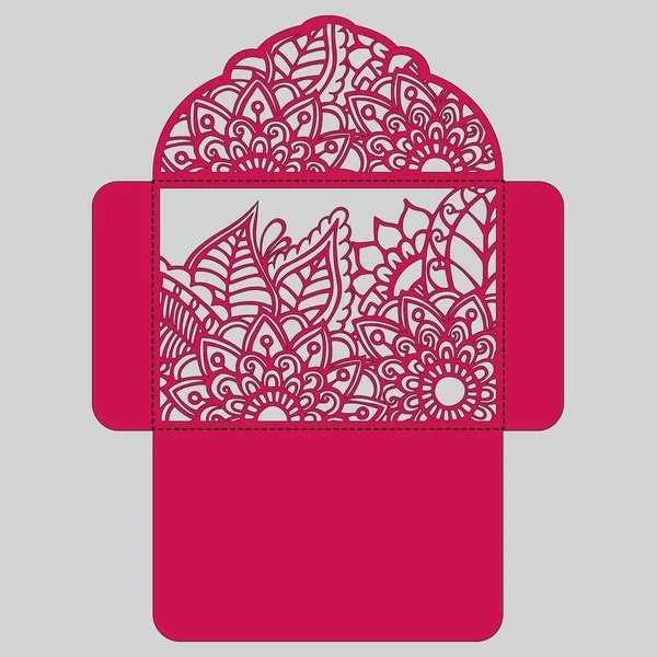 g davet şablonu. Davetiye Zarfı lazer kesme çiçeklerle düğün. Dantel kapı pas geçiyor. Vektör lazer kesim