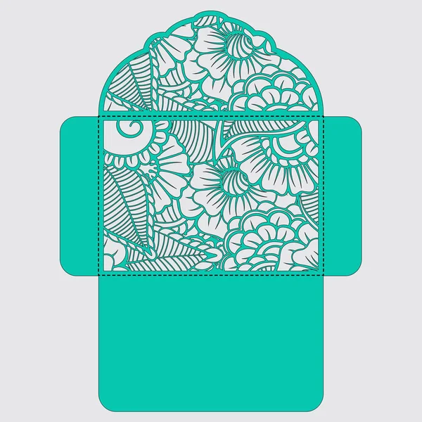 g davet şablonu. Davetiye Zarfı lazer kesme çiçeklerle düğün. Dantel kapı pas geçiyor. Vektör lazer kesim