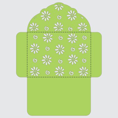 Lasercut vektör düğün davetiye şablon. Davetiye Zarfı lazer kesme çiçeklerle düğün. Dantel kapı pas geçiyor. Vektör lazer kesim